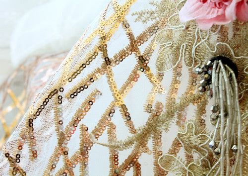 Exquisite Gold Silver Sequin Pet Gown Luxurious Dog Princess Dress