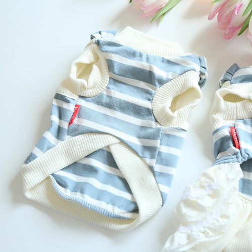 Cotton Striped Sailor Pet Shirt or Dress matching couple outfit