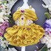 Handmade Golden Heart Jewel Dog Dress
