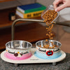 Elevated Double Pet Bowl with Stainless Steel Inserts