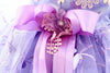 Luxury Purple Princess Dog Dress Floral Lace Tulle Wedding Gown for Small Dogs