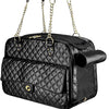 Pet Carrier – Quilted PU Leather with Gold Chain