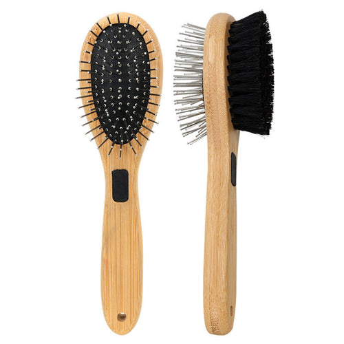 Double-Sided Pin & Bristle Pet Grooming Brush