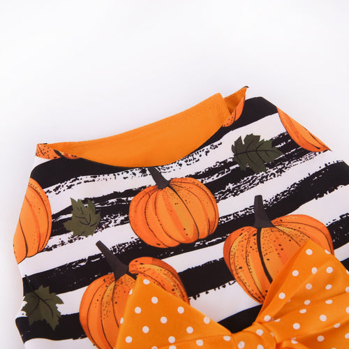 Pumpkin Bow Halloween Pet Dress
