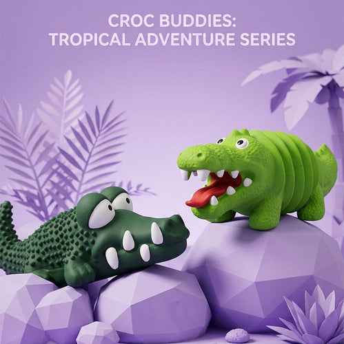 Latex Squeaky Crocodile Pet Toy