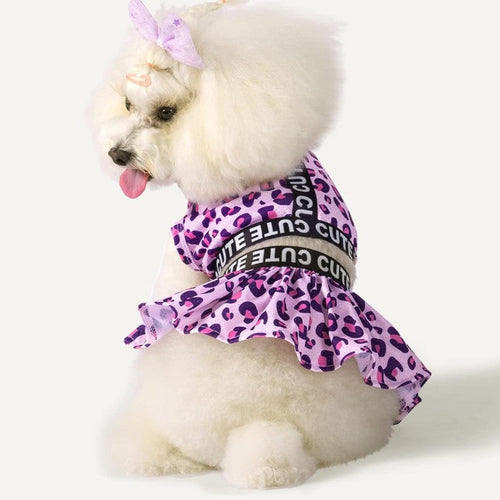 Purple Leopard 2-Piece GYM Dog Dress Set