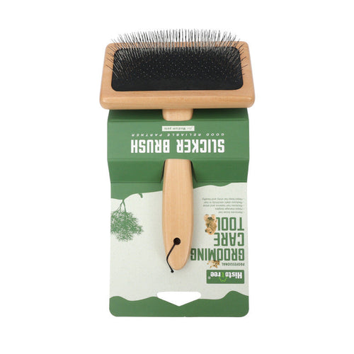 Wood Handle Slicker Brush for Dogs and Cats