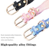 Adjustable PU Leather Dog Collar with Crystal Heart Charm