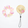 Pet Straw Hat and Flower Lei Set Beach Hawaii Style