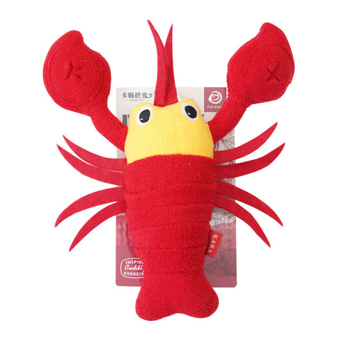 Lobster & Crab Squeaky Plush Dog Toy