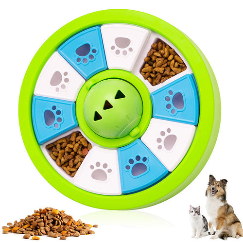 Yellow Green Dog Puzzle Feeder Toy