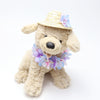 Pet Straw Hat and Flower Lei Set Beach Hawaii Style