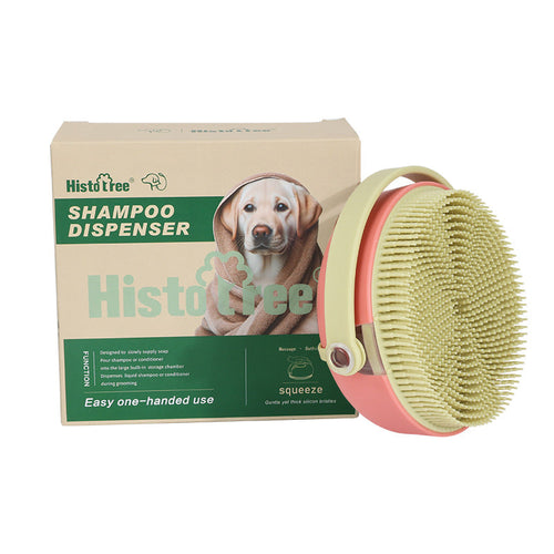 Shampoo Dispensing Pet Bath Brush for Dogs and Cats