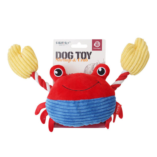 Lobster & Crab Squeaky Plush Dog Toy