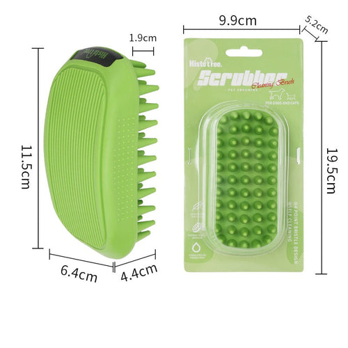 Green Silicone Pet Bath Brush for Dogs and Cats