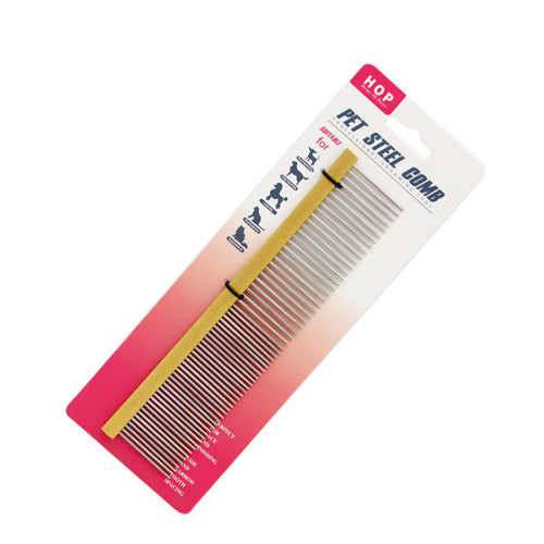 Dual-Tooth Metal Pet Grooming Comb for Dogs & Cats