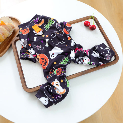 Halloween Pumpkin Ghost Four-Leg Pet Pajamas