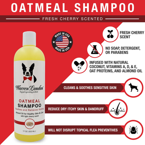 Oatmeal Shampoo - For Dogs With Itchy Skin and Coats - Cherry Scented
