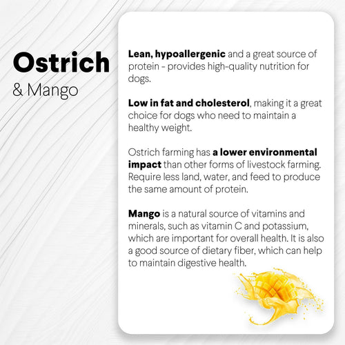 Ostrich Bites with Mango (3oz): The Tropical, Nutrient-Rich Treat for Dogs