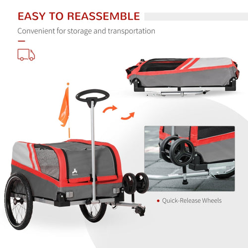 Pet Bike Trailer 2-in-1 Travel Stroller