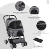 Pet Foldable Travel Carriage Stroller with Reversible Handle