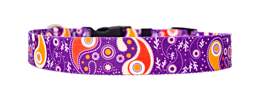Pastel Retro Paisley Dog Collar