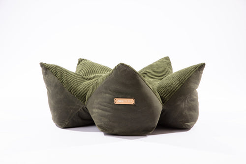 OULU X PEHOM - CUDDLE PET PILLOW BED- Navy Blue / Olive Green / Canyon Brown
