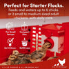 RentACoop 2.5 Pound Chick2Chicken Medium Port Feeder and 64 Ounce (2 Liter) Drinker Set for Chicks, Chickens, Quail, and Other Small Birds