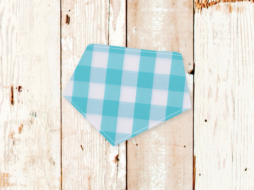 Easter Pastel Blue Check Dog Bandana