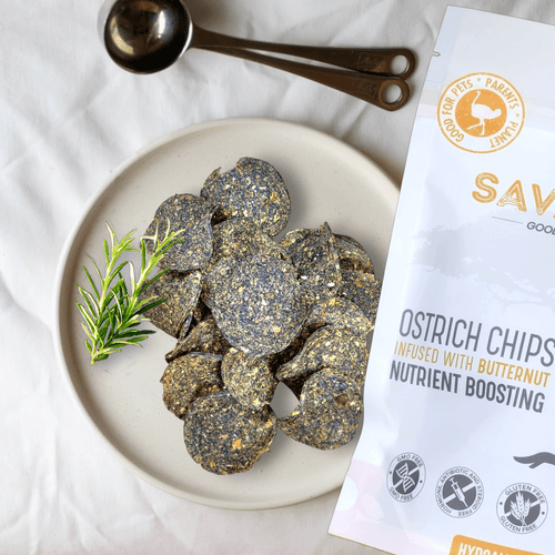 Ostrich Chips with Butternut (2.5oz): The Flavorful, Hypoallergenic Treat for Dogs with Sensitive Stomachs