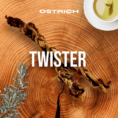 Ostrich Tendon Twister (16 x 2.5 x 1): The Satisfying, All-Natural Chew for Dental Health & Joint Support