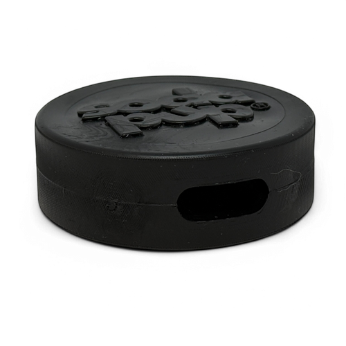 Hockey Puck Bully Stick Holder - Durable Rubber Treat Holder & Chew Toy USA