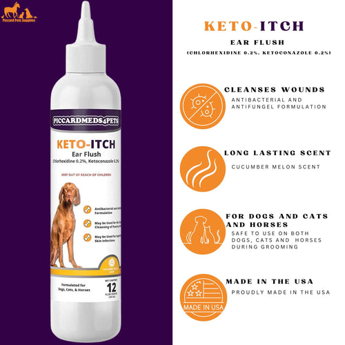 Piccardmeds4pets Pet Ear & Skin Care Kit Wipes + Ear Flush for Itch & Odor Pet Bundle