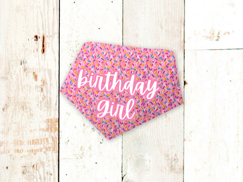Birthday Girl Pink Sprinkles Dog Bandana