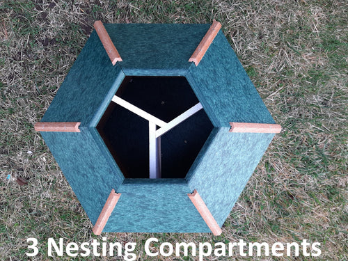 Amish Poly Gazebo Birdhouse with 3 Nesting Holes – Durable Outdoor Bird House (Post Not Included)