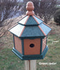 Amish Poly Gazebo Birdhouse with 3 Nesting Holes – Durable Outdoor Bird House (Post Not Included)