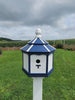 Amish Poly Gazebo Birdhouse with 3 Nesting Holes – Durable Outdoor Bird House (Post Not Included)
