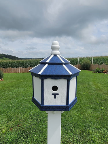 Amish Poly Gazebo Birdhouse with 3 Nesting Holes – Durable Outdoor Bird House (Post Not Included)