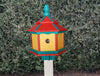 Amish Poly Gazebo Birdhouse with 3 Nesting Holes – Durable Outdoor Bird House (Post Not Included)