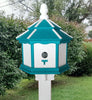 Amish Poly Gazebo Birdhouse with 3 Nesting Holes – Durable Outdoor Bird House (Post Not Included)