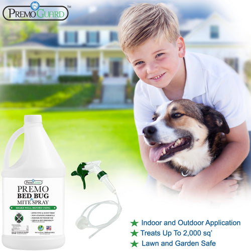 Bed Bug & Mite Killer Spray 128 oz | Natural & Non-Toxic | Premo Guard