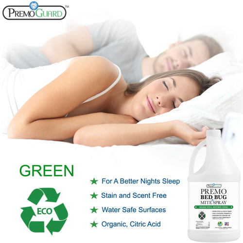 Bed Bug & Mite Killer Spray 128 oz | Natural & Non-Toxic | Premo Guard