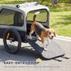 Dog Bike Trailer for Small & Medium Dogs, Universal Bicycle Coupler, Flip-Down Ramp Tailgate