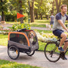 Dog Bike Trailer, Pet Cart Bicycle Carrier with 20 Air Tires, Quick-Release Wheels, Reflectors, Flag