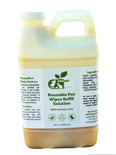 4-ALL PETS REUSABLE PET WIPES*Solution ONLY*