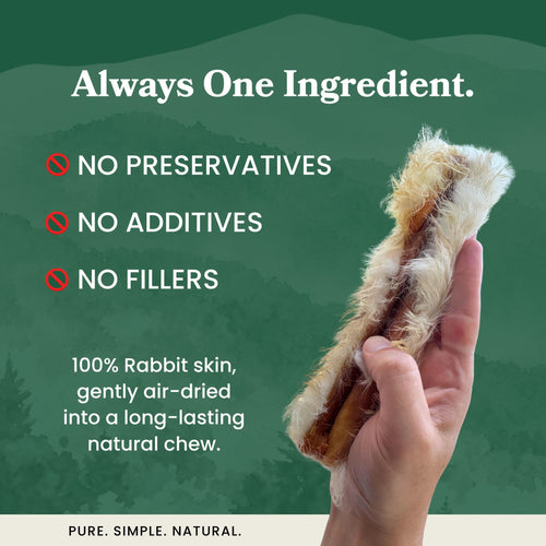 Rabbit Skin with Hair - Dog Treats