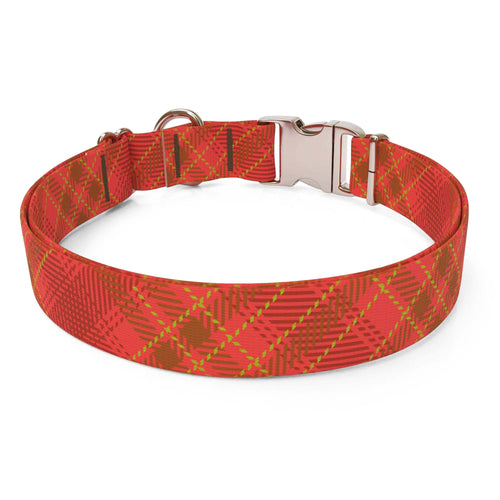 Red Kilt Plaid Dog Collar