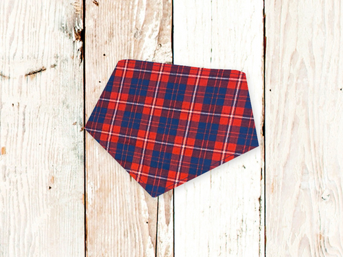 Red/Blue Plaid Flannel Dog Bandana