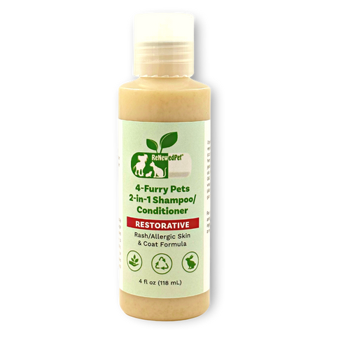 4-FURRY PETS 2-IN-1 * RESTORATIVE SHAMPOO & CONDITIONER