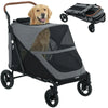 Dog Stroller for Large Dogs Up to 66 LBS with All-Terrain Spring Suspension, 8-Position Adjustable Handle